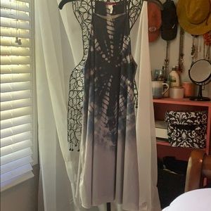 High neck tie dye dress